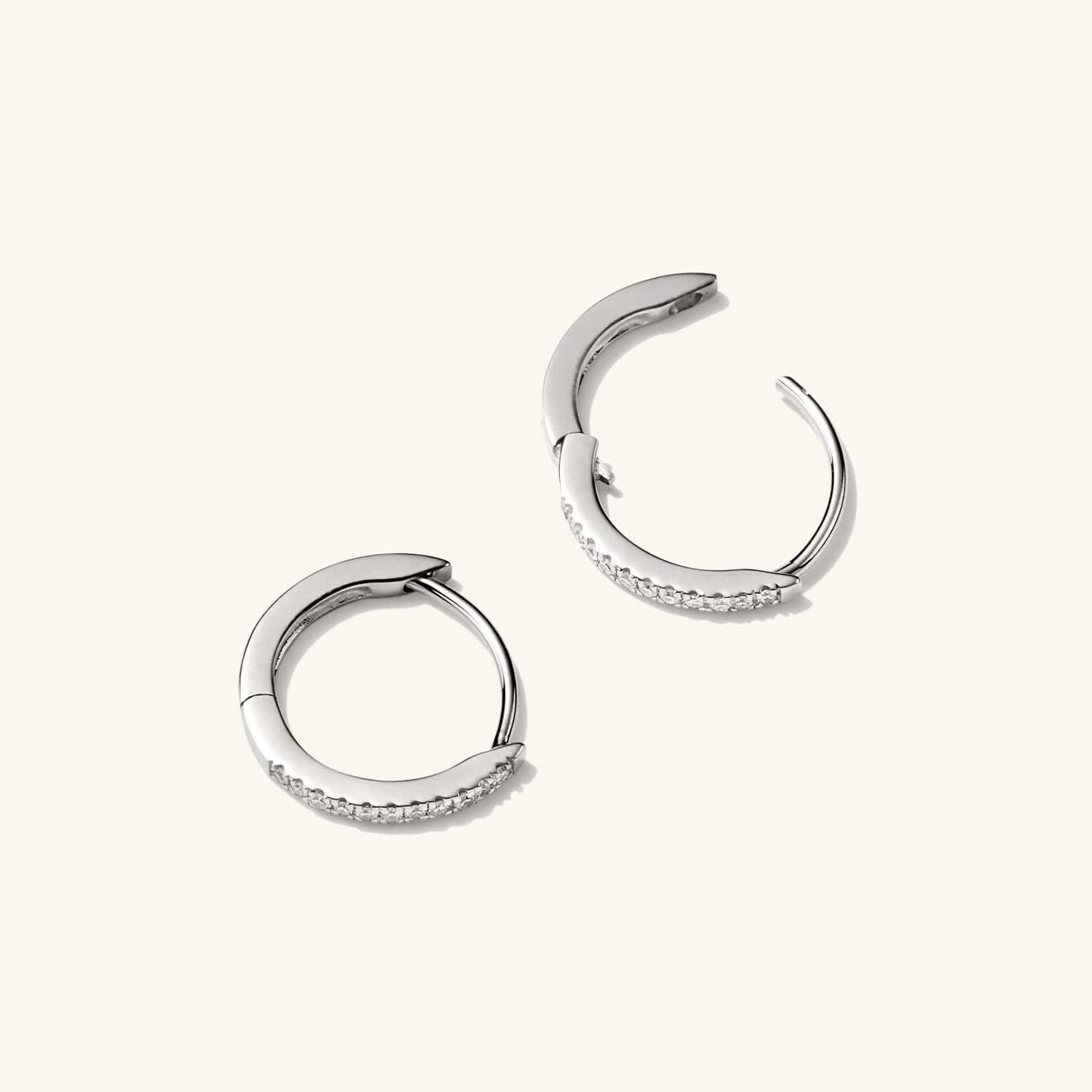 Diamond Huggie silver Hoops for women