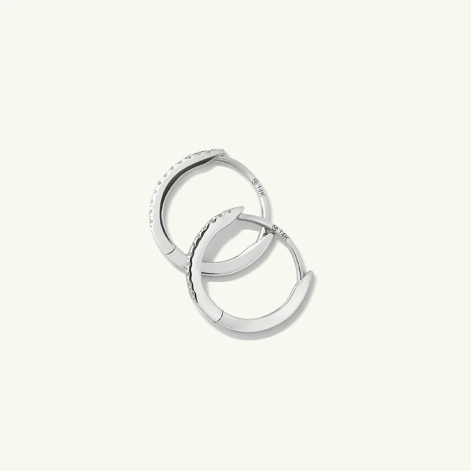 Diamond Huggie silver Hoops for women