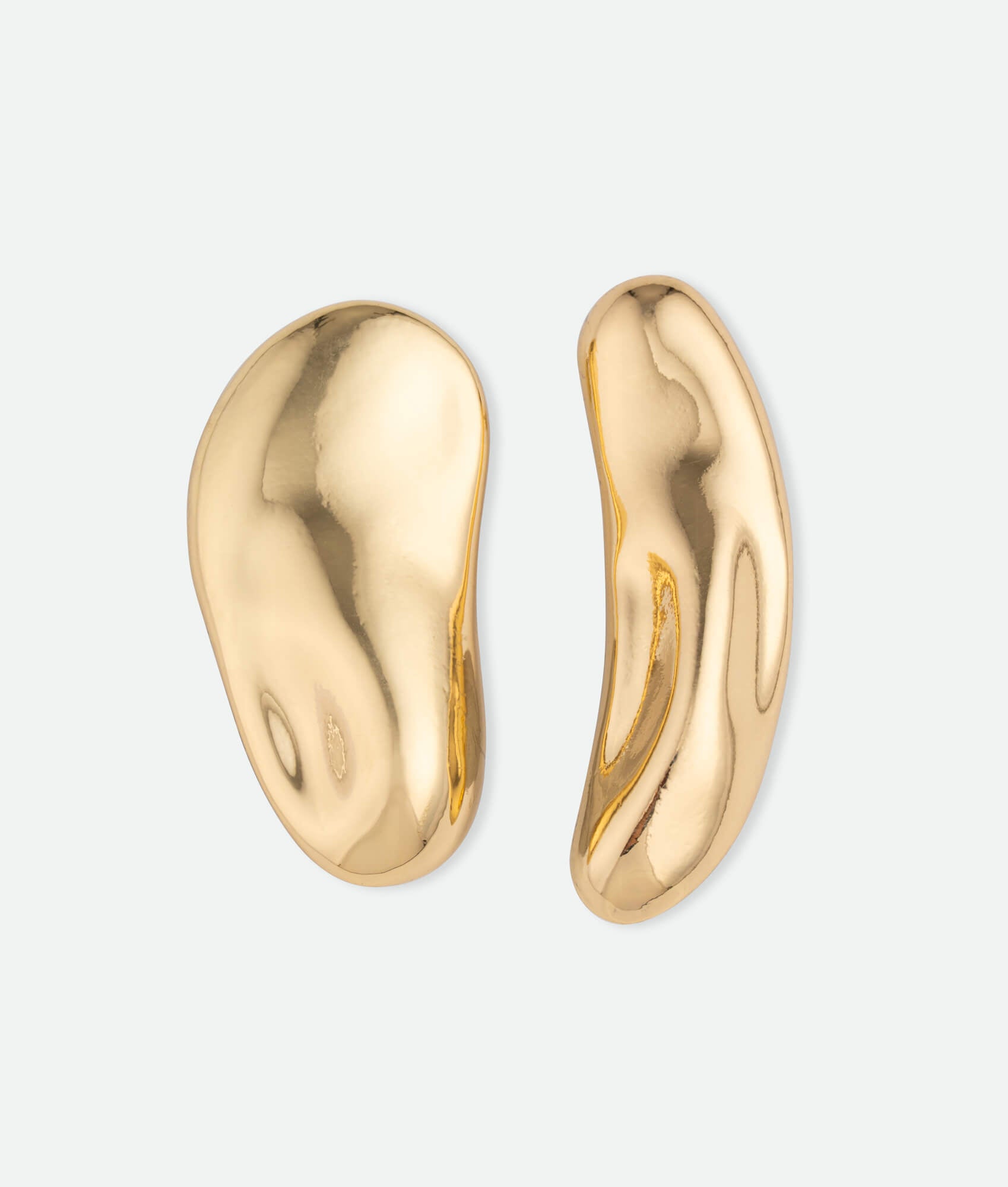 French asymmetrical earrings gold