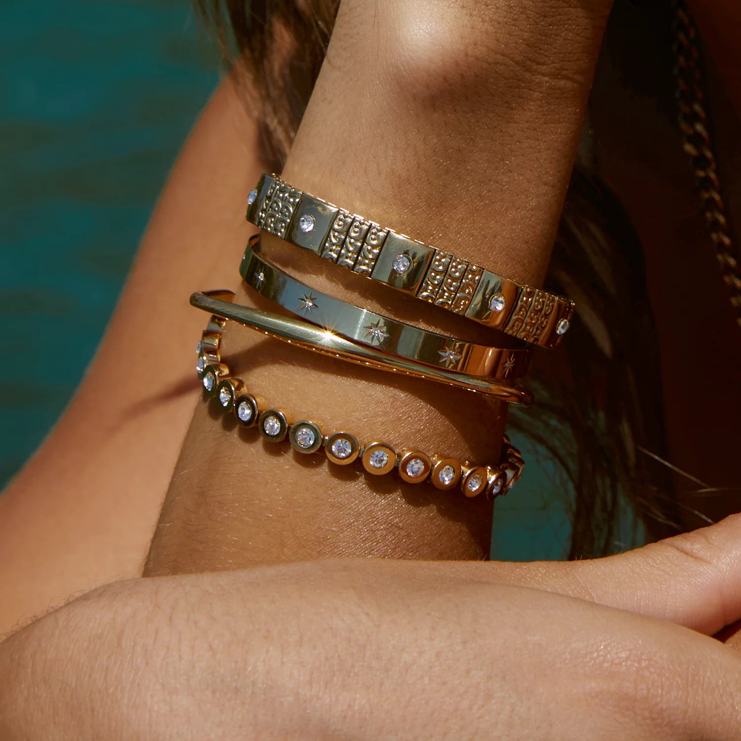 Gemma Gold Cuff Bracelet 4