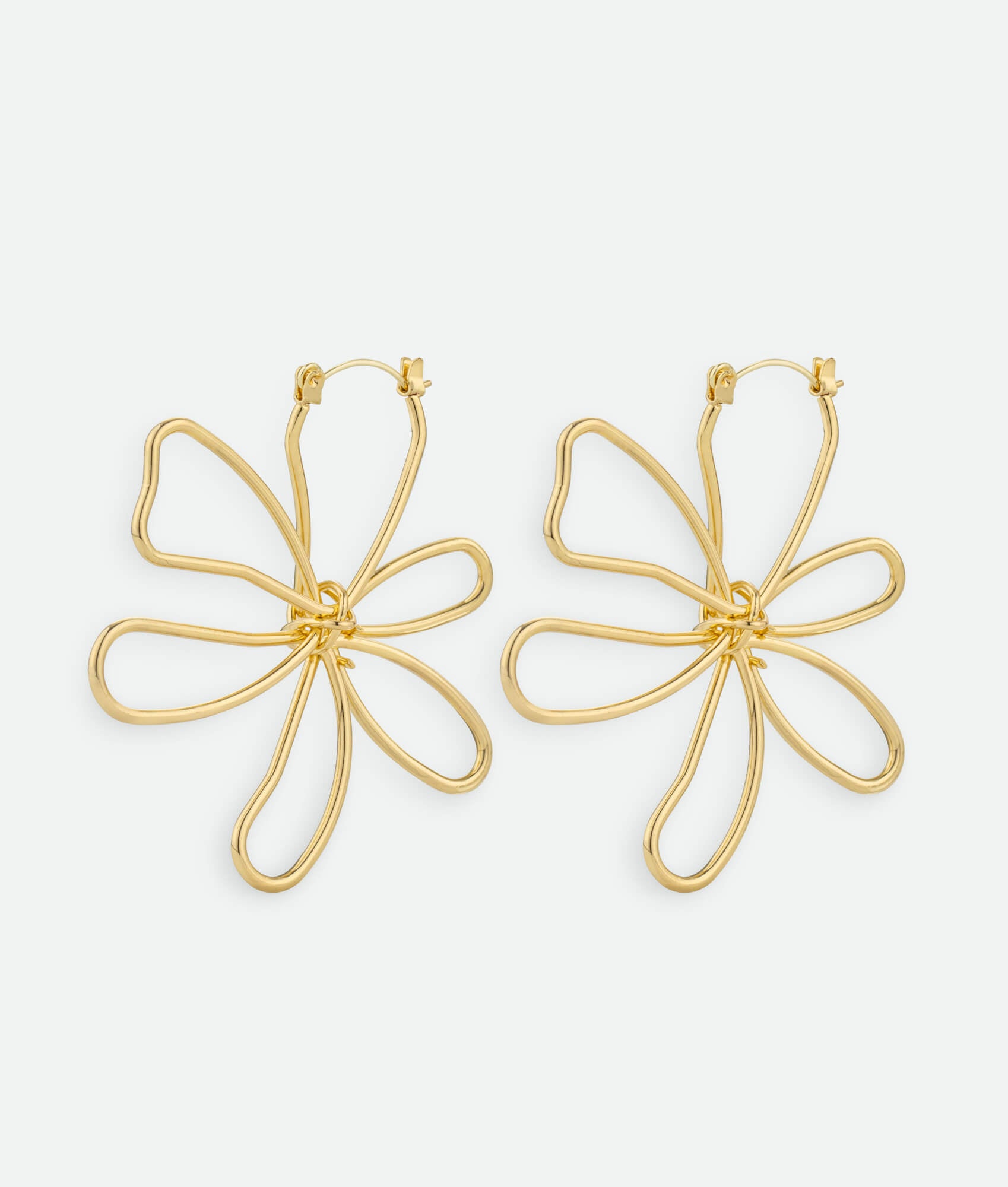 Gold Minimalist Flower Earrings 