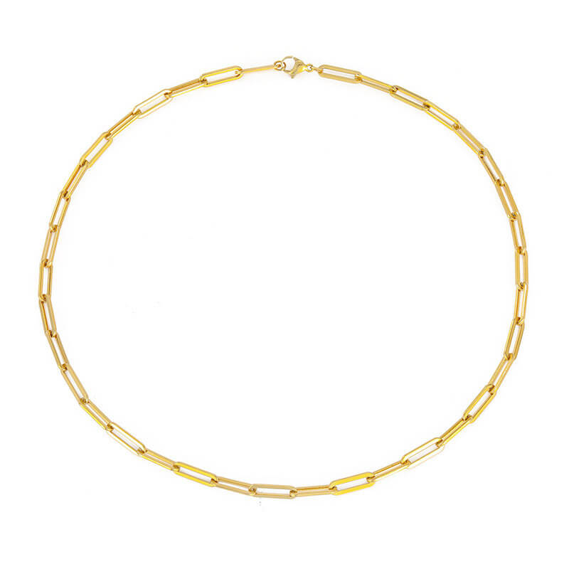 Gold Paperclip Chain Necklace