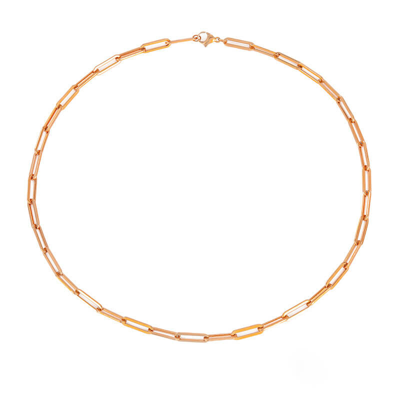 Rose Gold Paperclip Chain Necklace