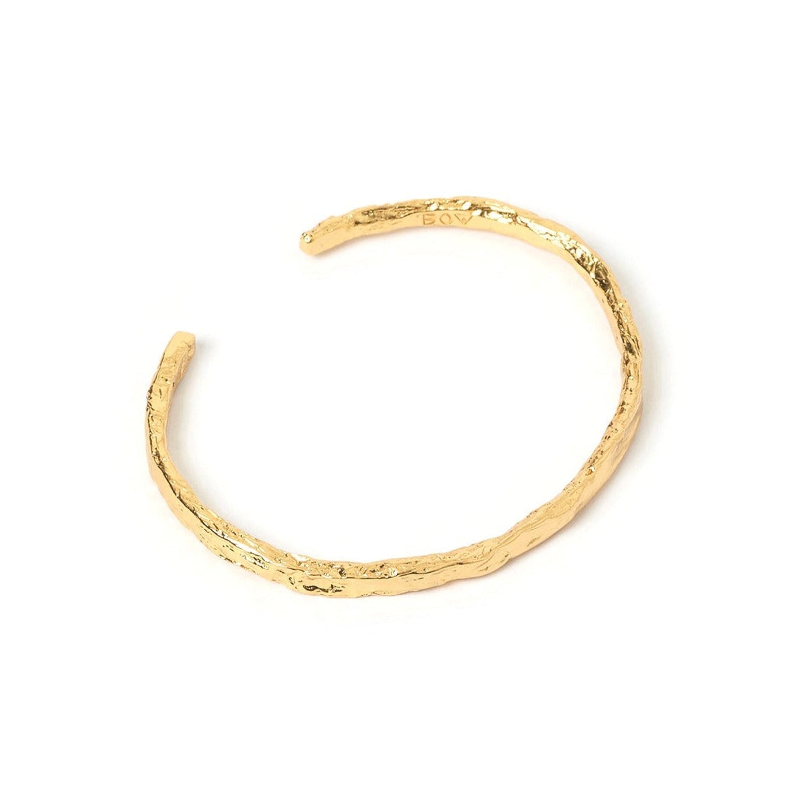 Round Hammered Gold Cuff Bracelet