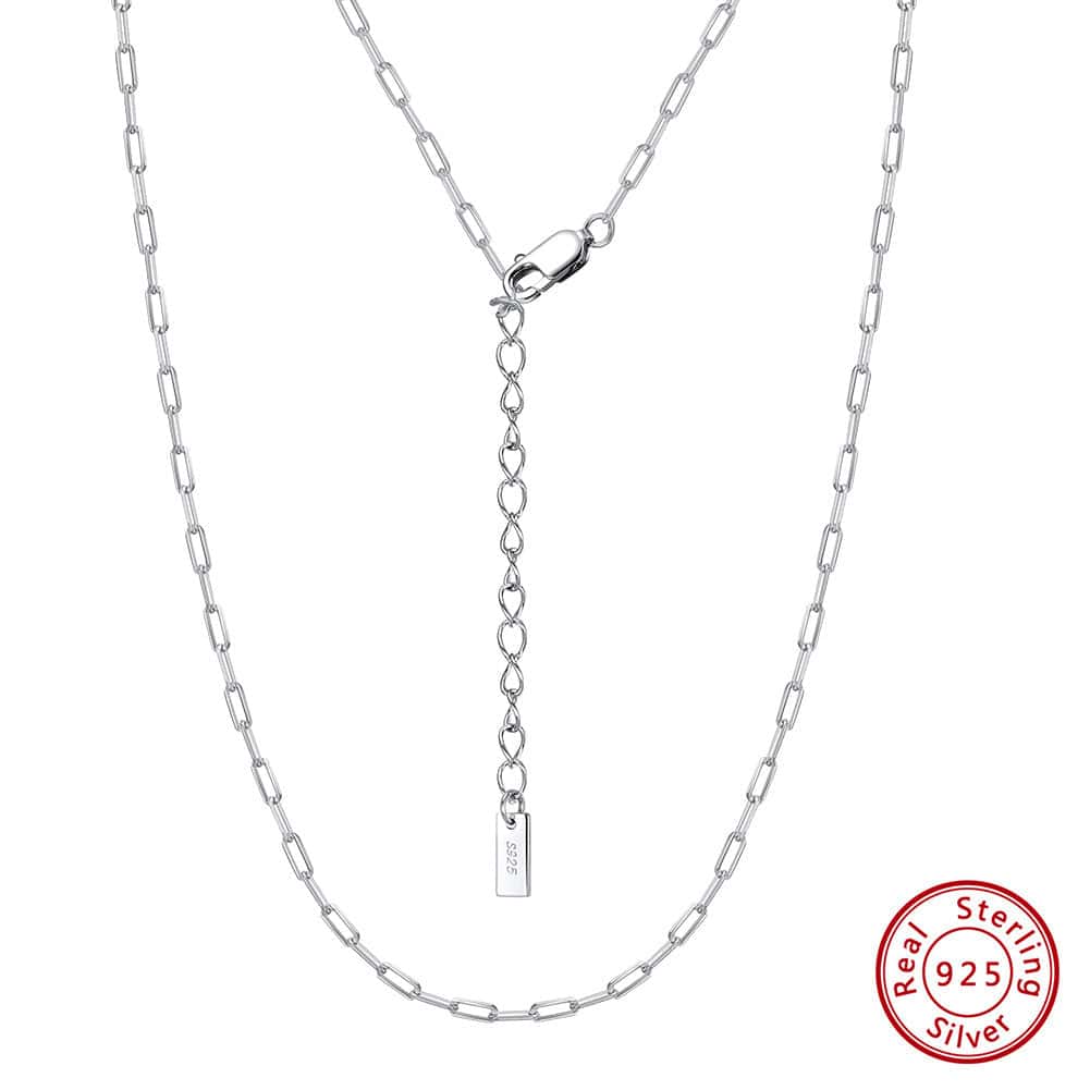 Paper Clip Chain Necklace platinum plated