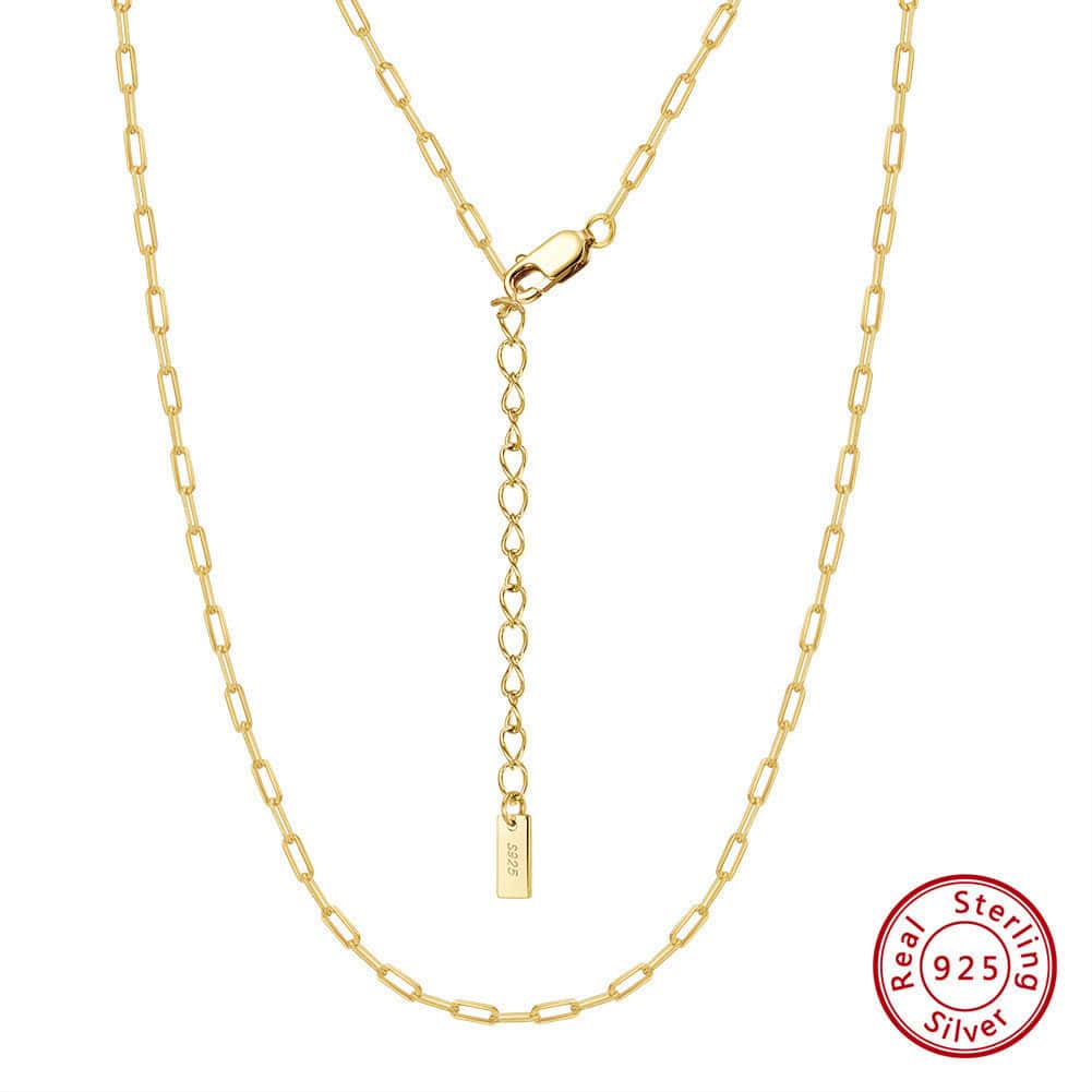 Paper Clip Chain Necklace 14k Gold