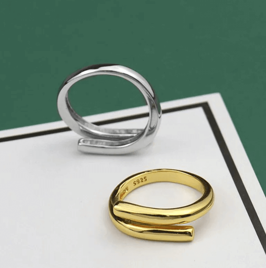 Gold and silver open band  ring