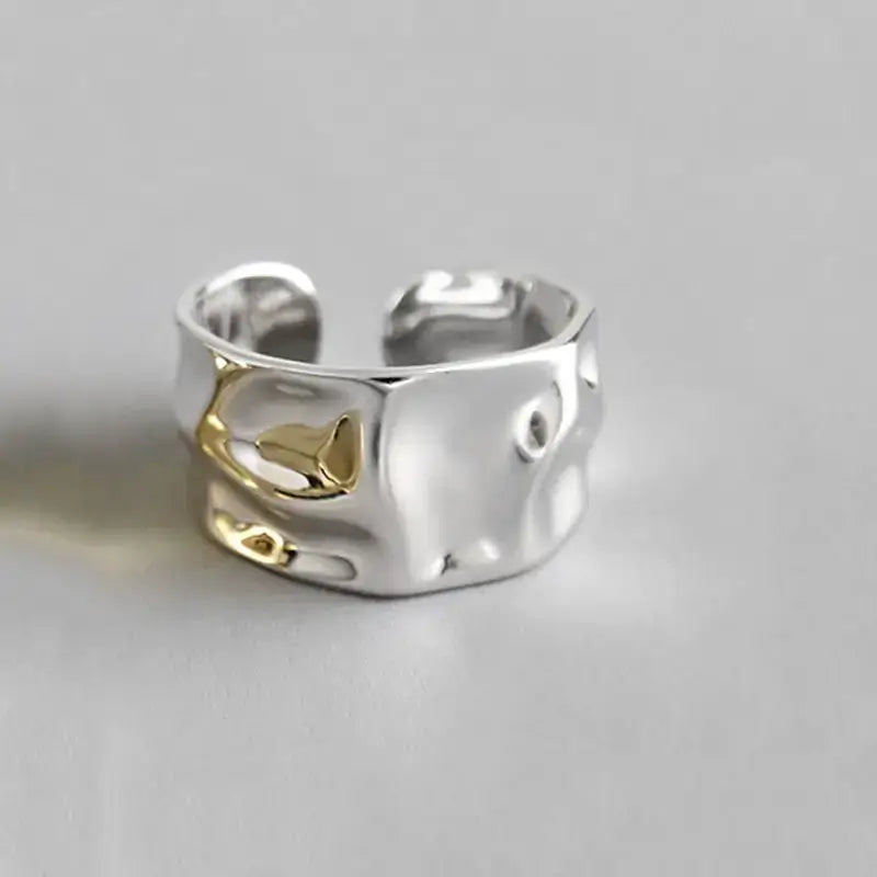 Silver Foil texture ring