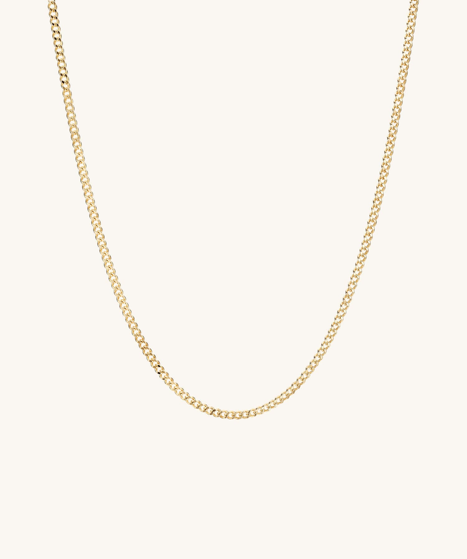 Gold Flat Figaro Chain Necklace