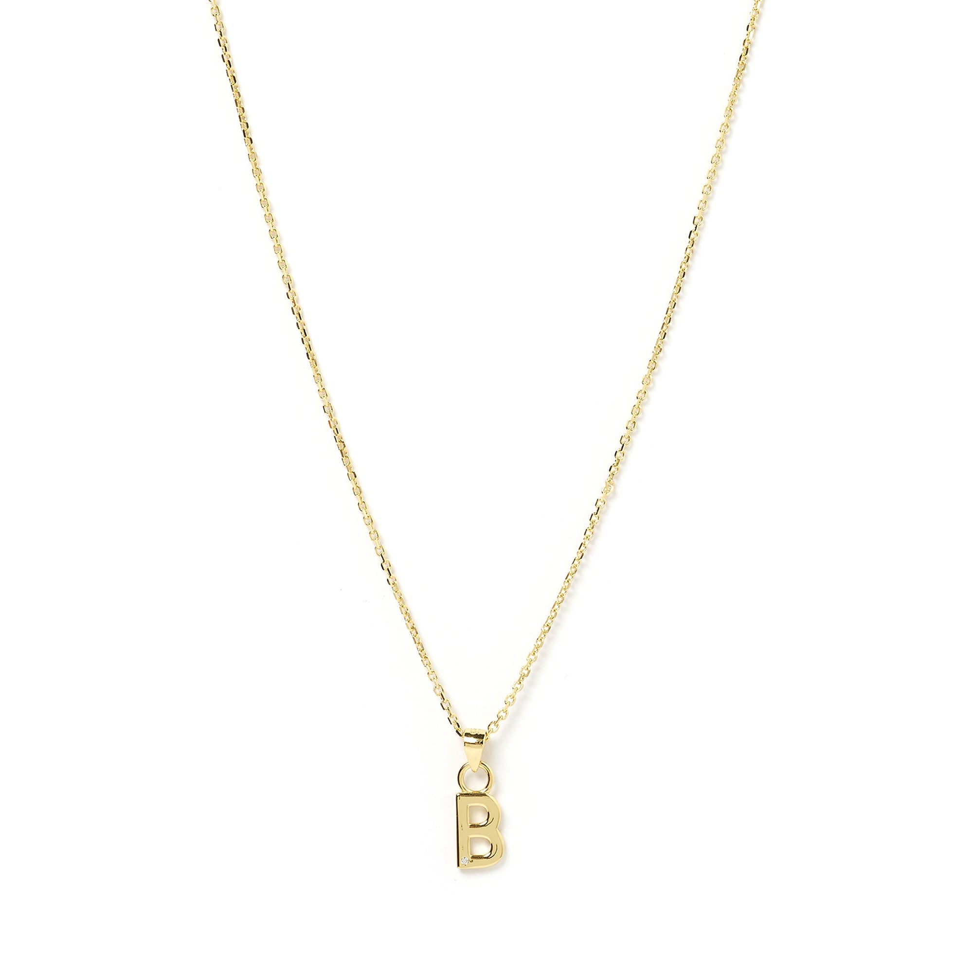 Initial Gold Charm Necklace 14 gold plated