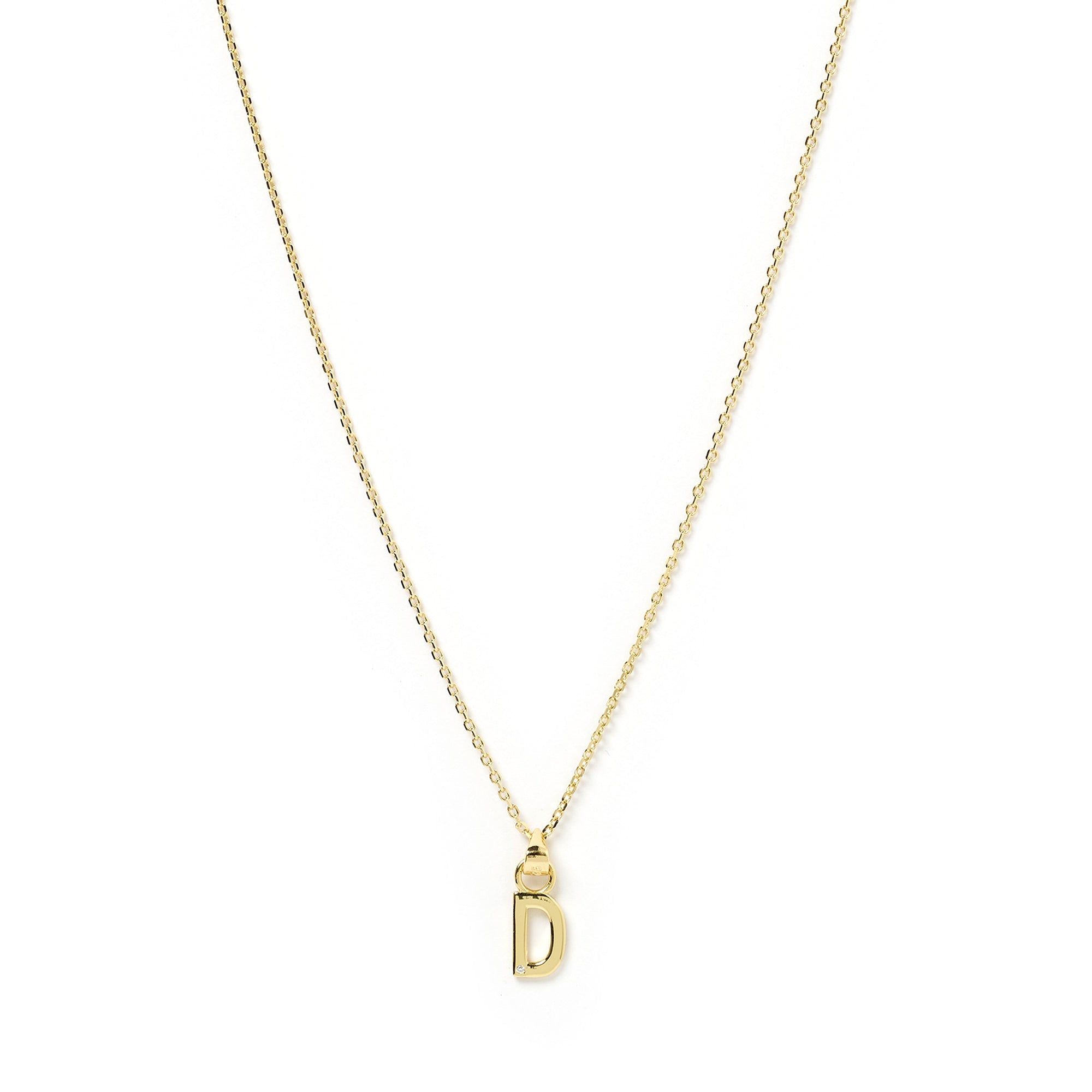 Initial Gold Charm Necklace 14k gold plated