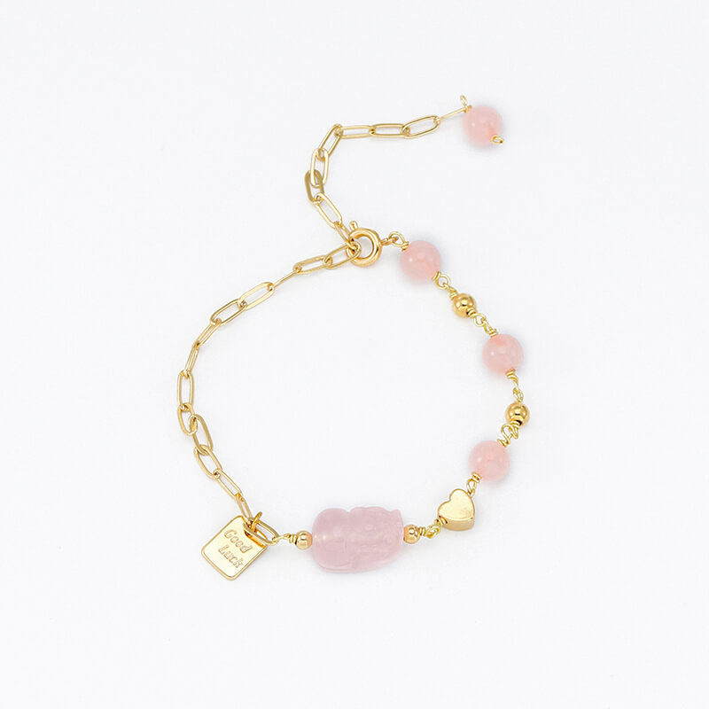 Korean Love Pink Crystal Bracelet