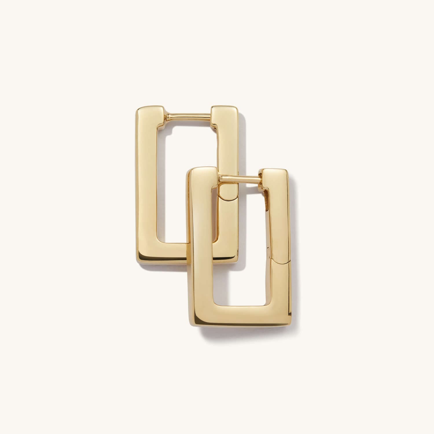 Large Block Hoops Gold