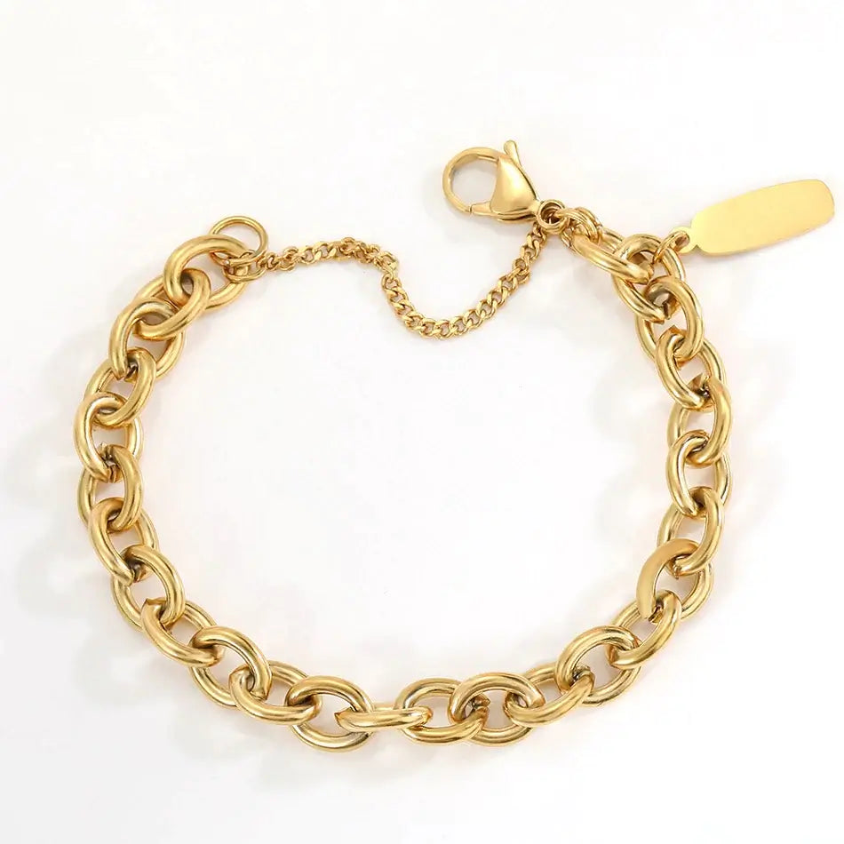 Large Links Bracelet Gold