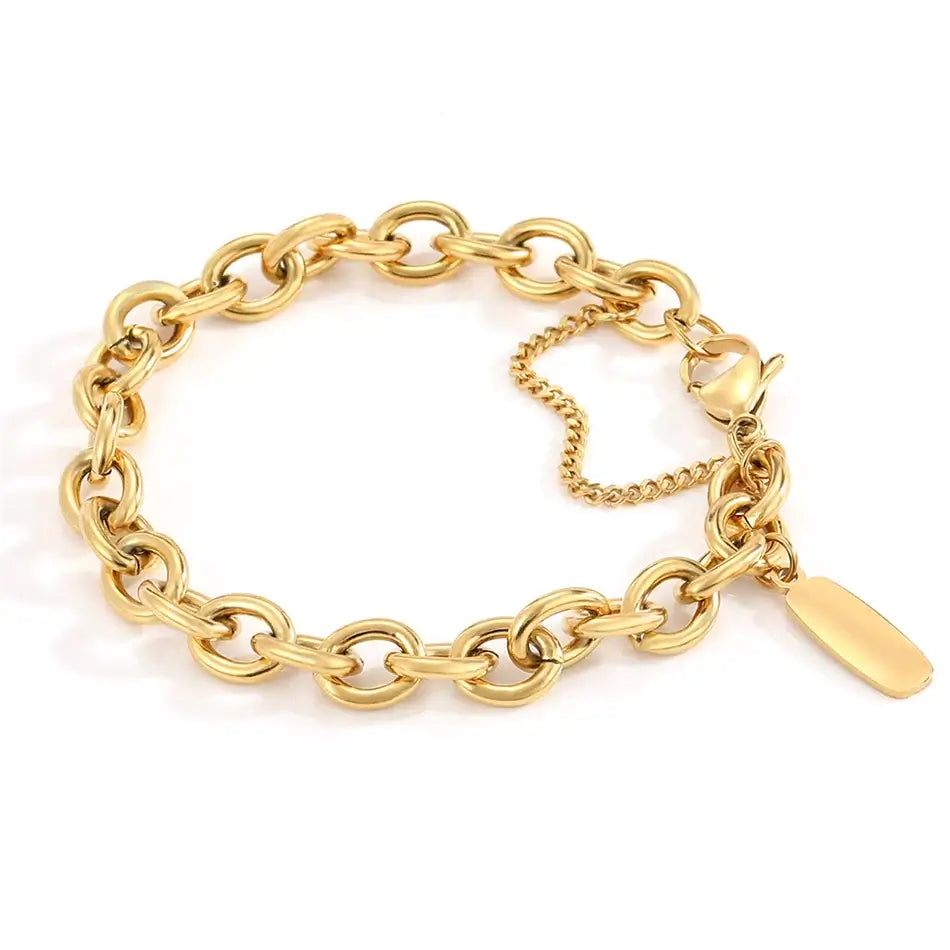 Large Links Bracelet Gold