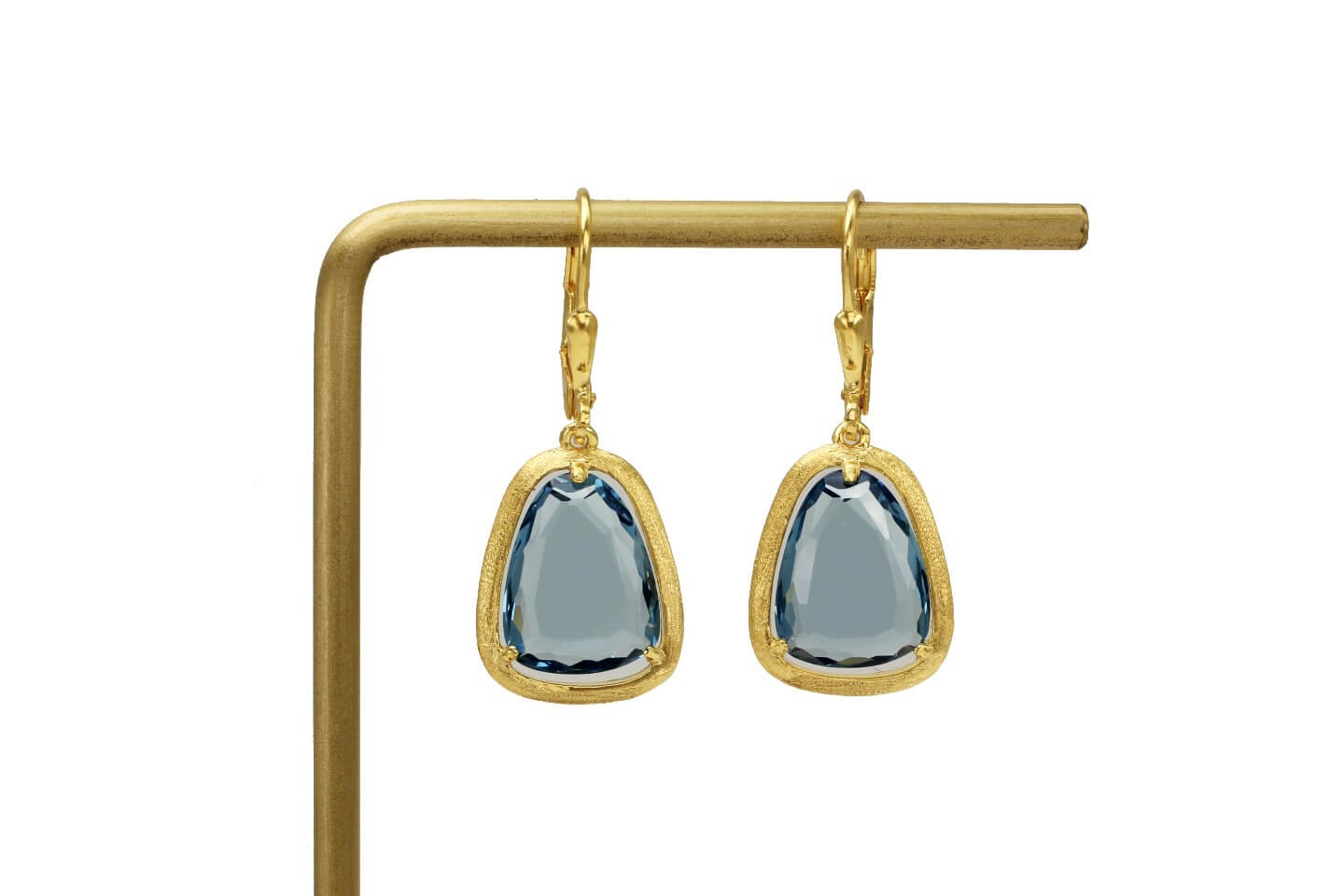 Gold Plated Sapphire Drop Earrings