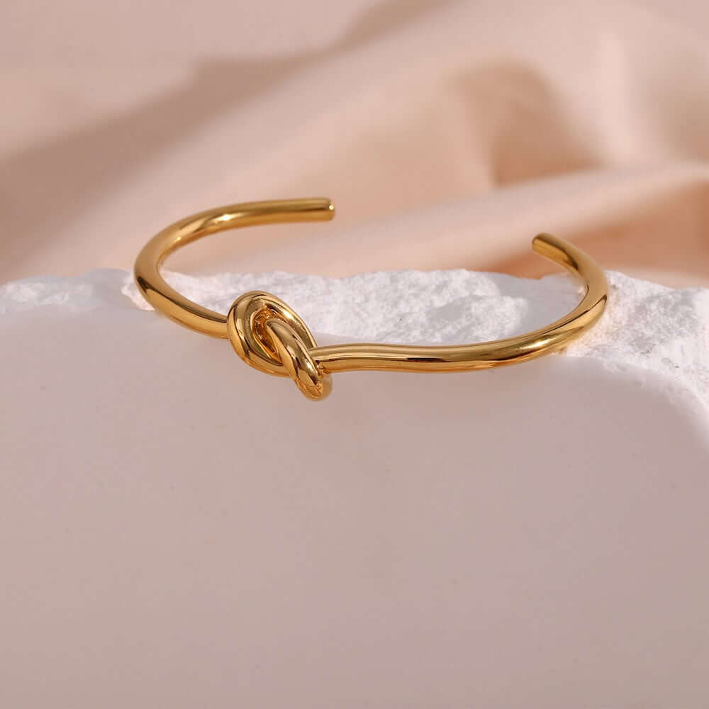 knot bangle 18k gold plated