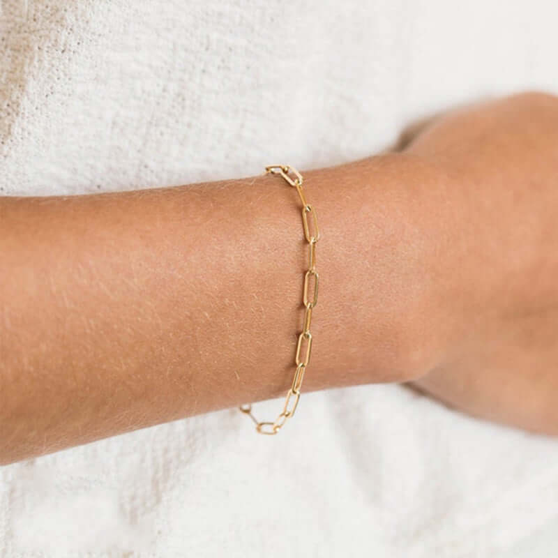 Gold Paperclip Chain Bracelet