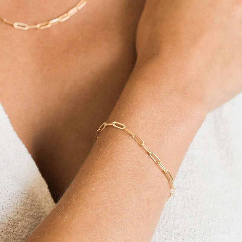 Gold Paperclip Chain Bracelet