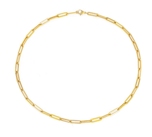 Gold Paperclip Choker Necklace