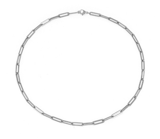 Silver Paperclip Choker Necklace