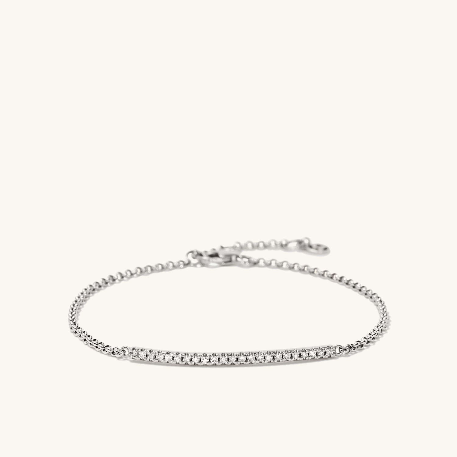 Diamond Bar Bracelet Silver