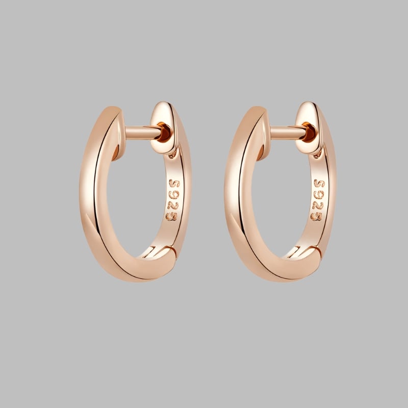 Rose gold huggie hoop earrings