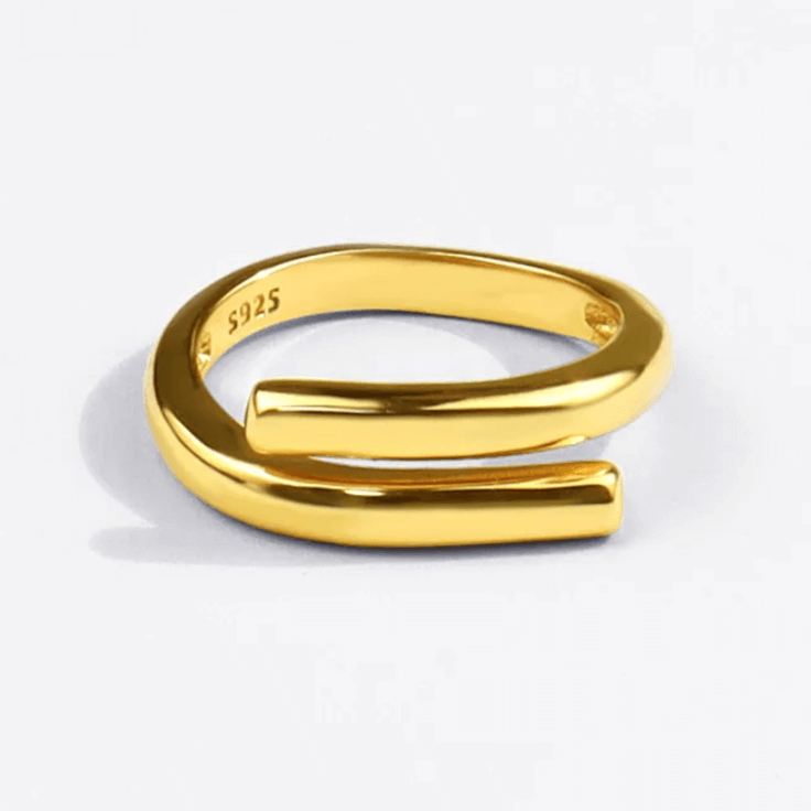 Gold open band ring