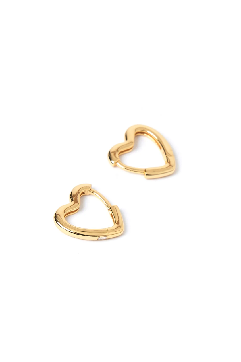 Silhouette Hearts Small Hoops