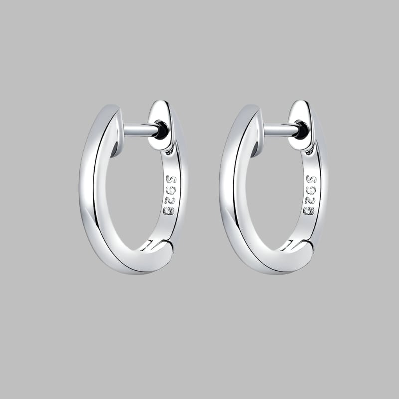 Silver huggie hoop earrings