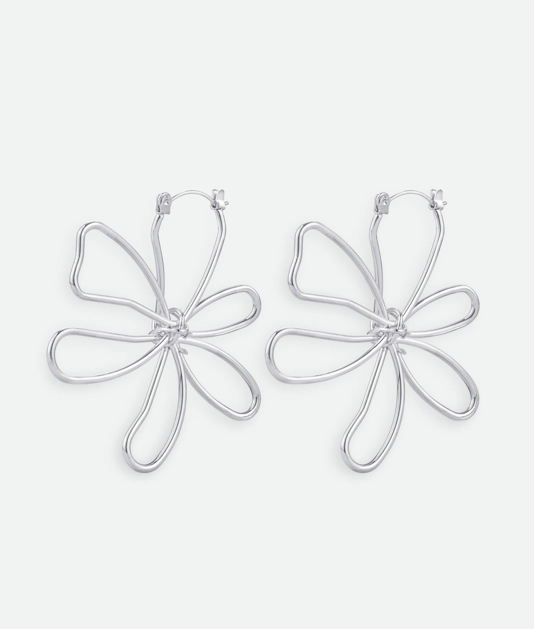 Silver Minimalist Flower Earrings 