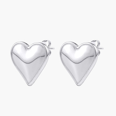 Silver Love Heart Earrings