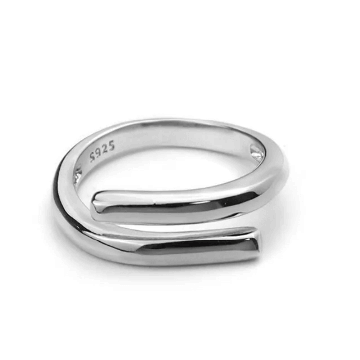 Silver open band ring