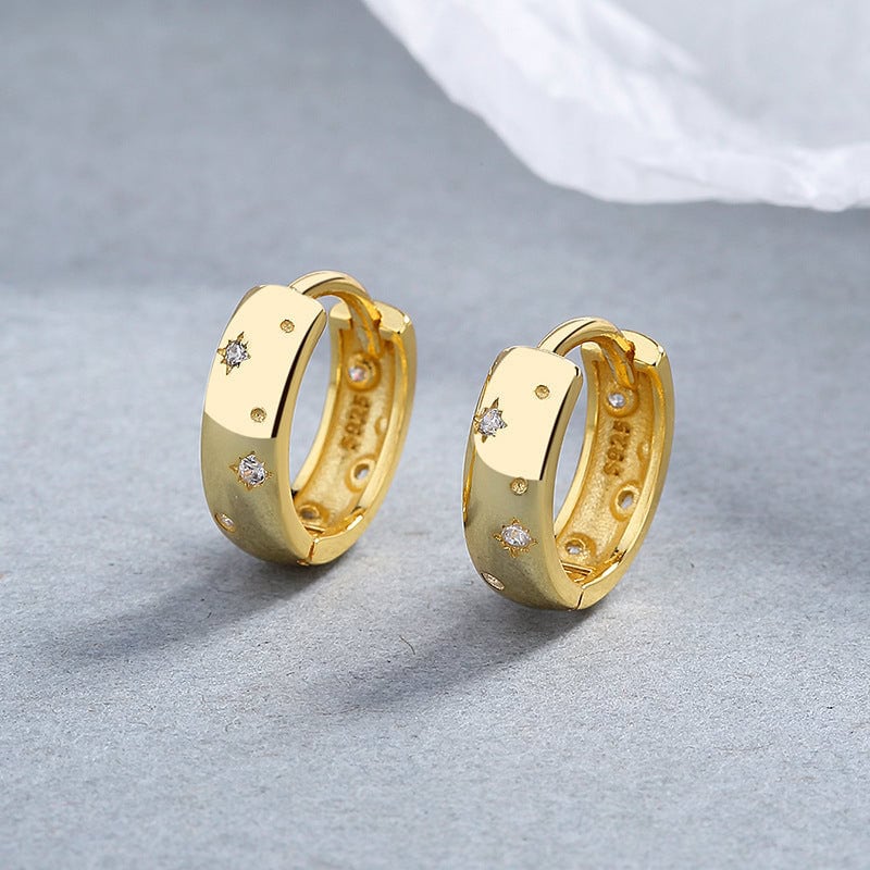 Star Gold Huggie Earrings
