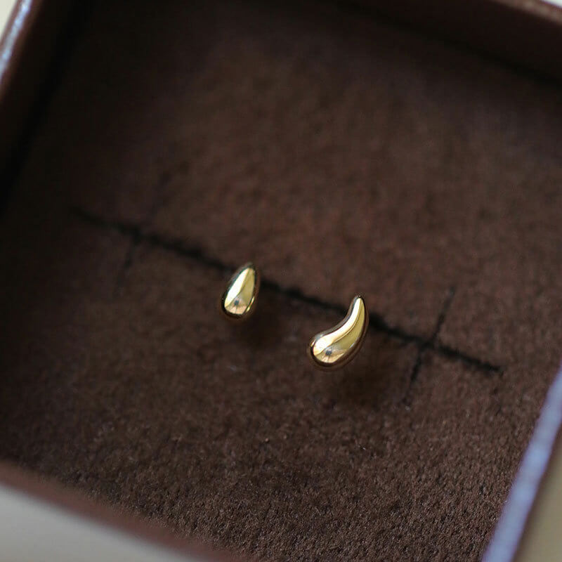 Mismatched Gold Stud Earrings