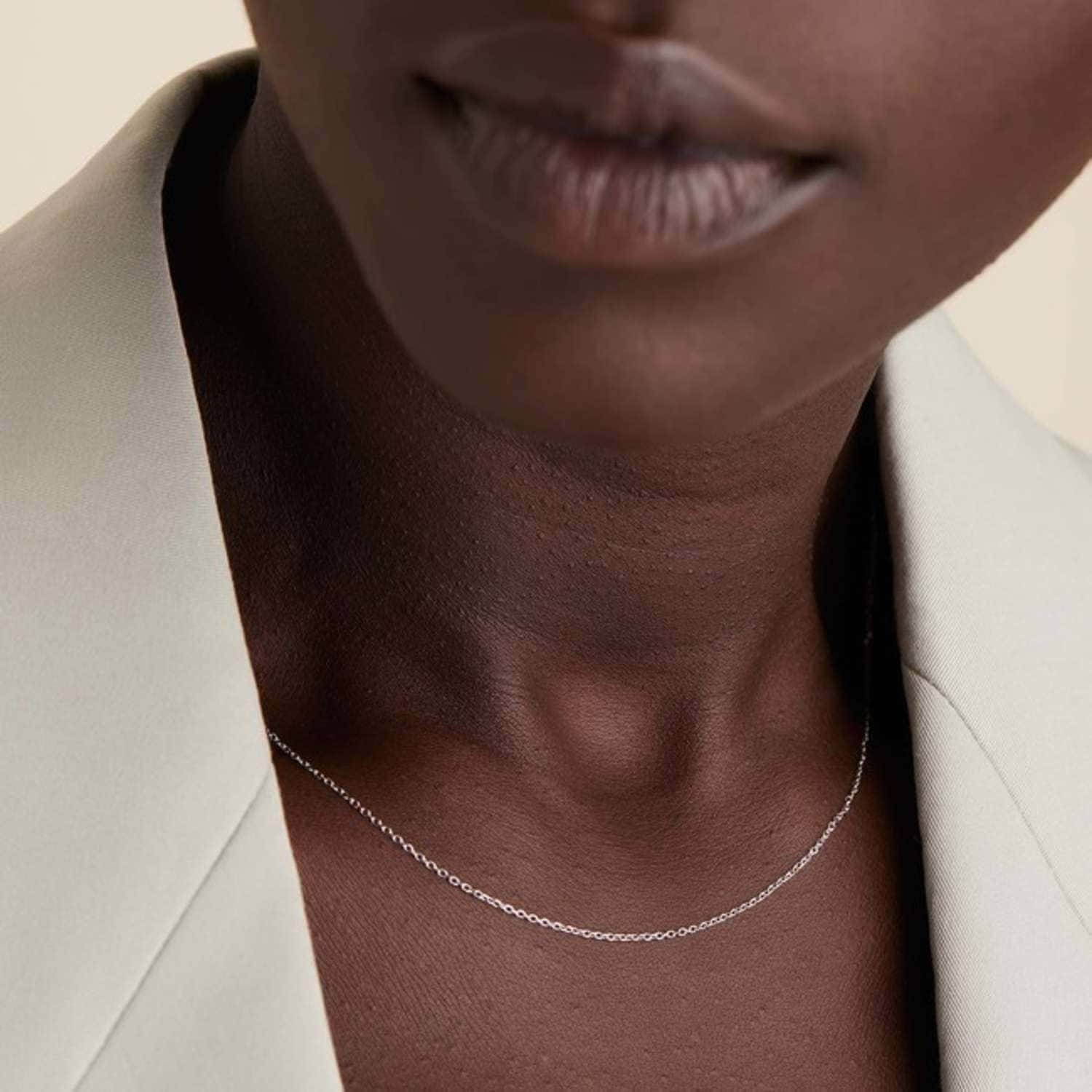 Model wearing Minimalist Chain Necklace