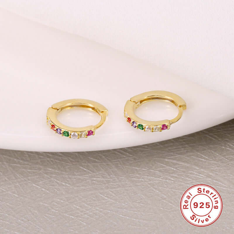 Colorful Crystal Huggie Earrings