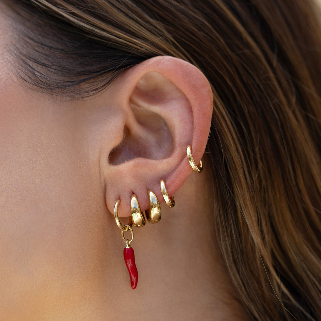 Cornicello Red Charm Earrings 2