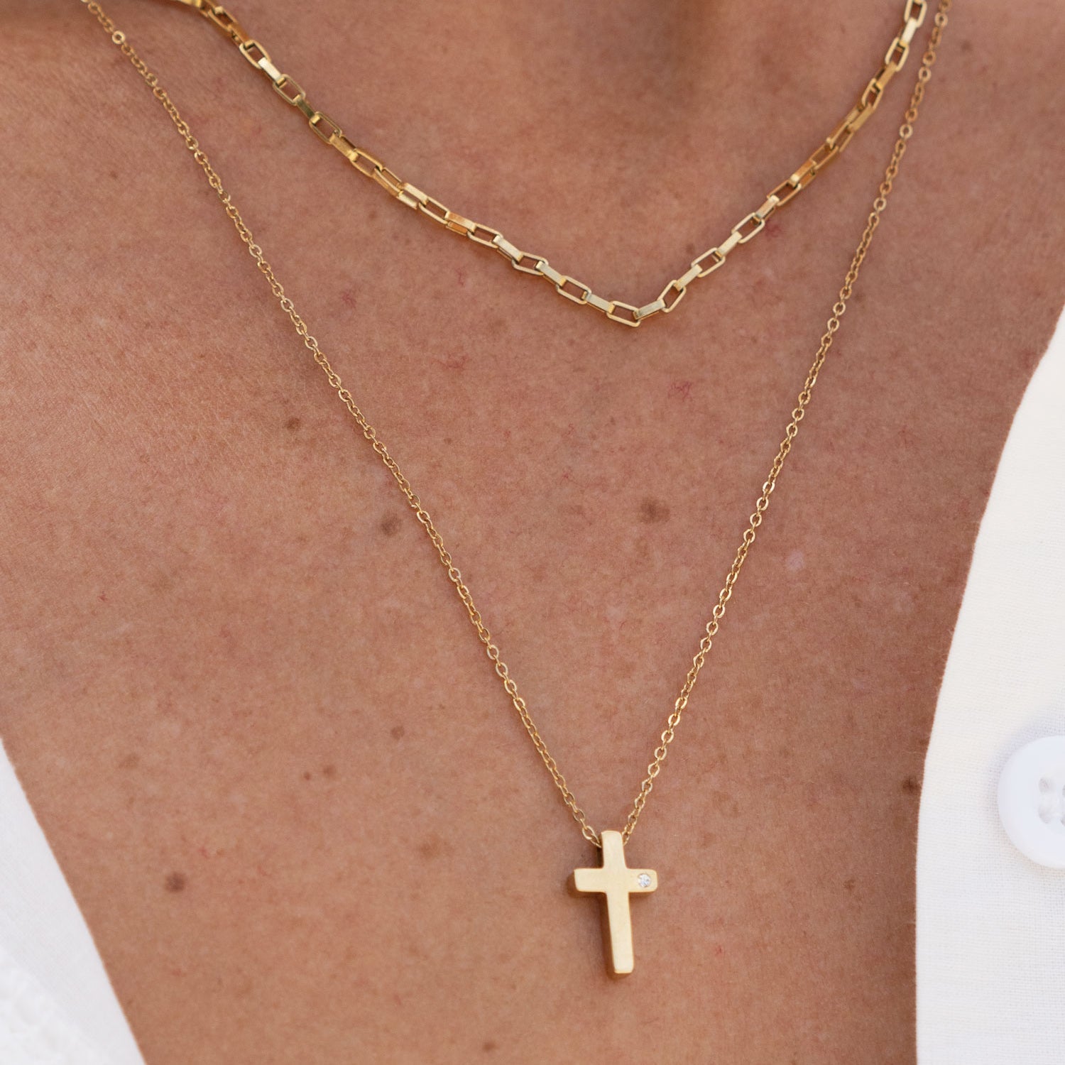 Cross Charm Gold Necklace 2
