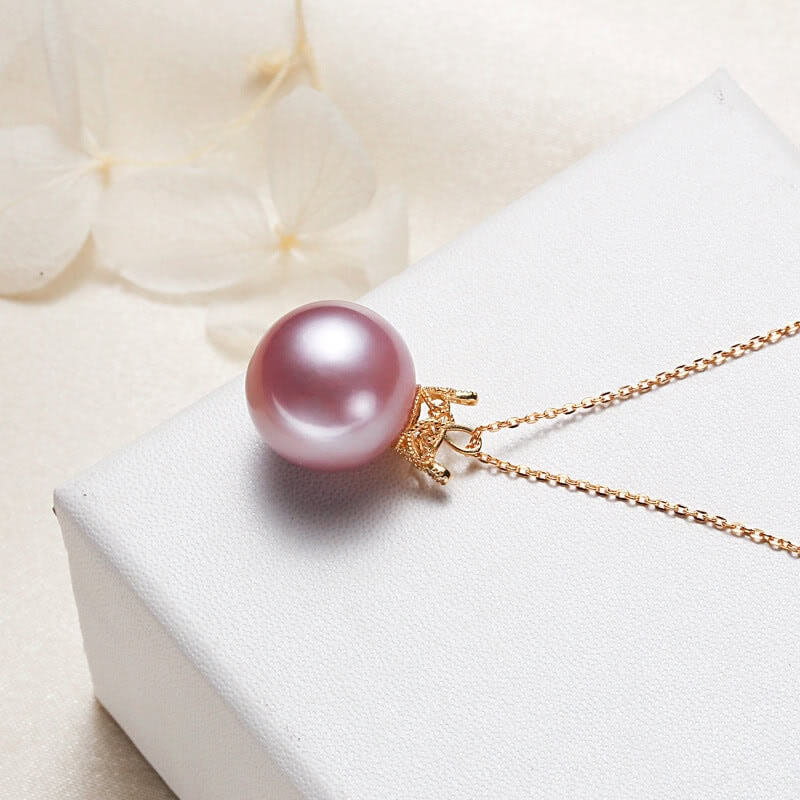 Purple Pearl Pendant Necklace