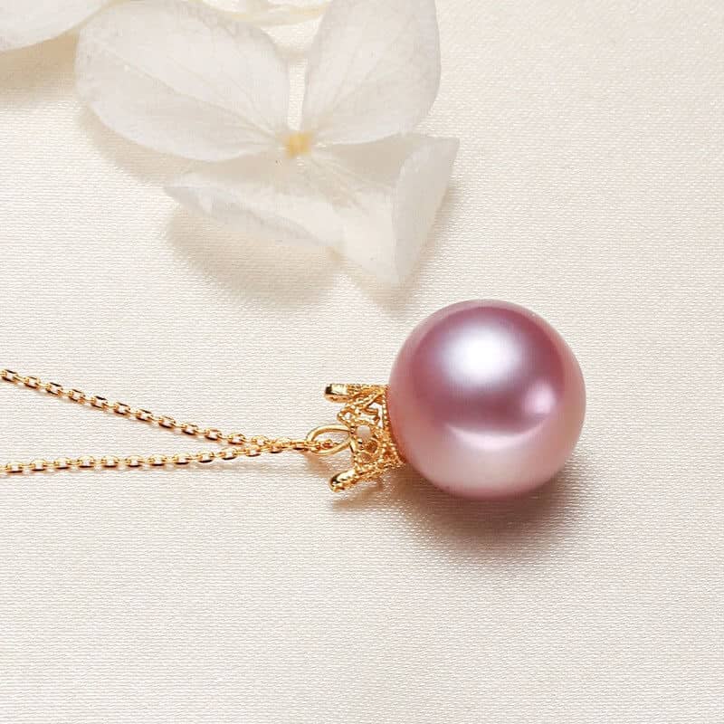 Purple Pearl Pendant Necklace