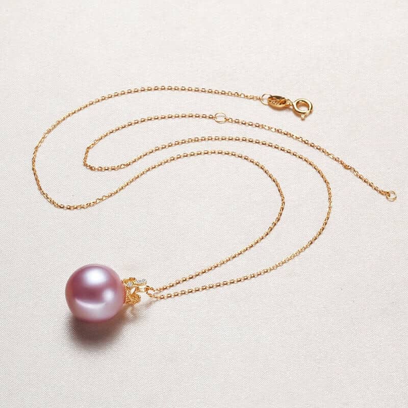 Purple Pearl Pendant Necklace