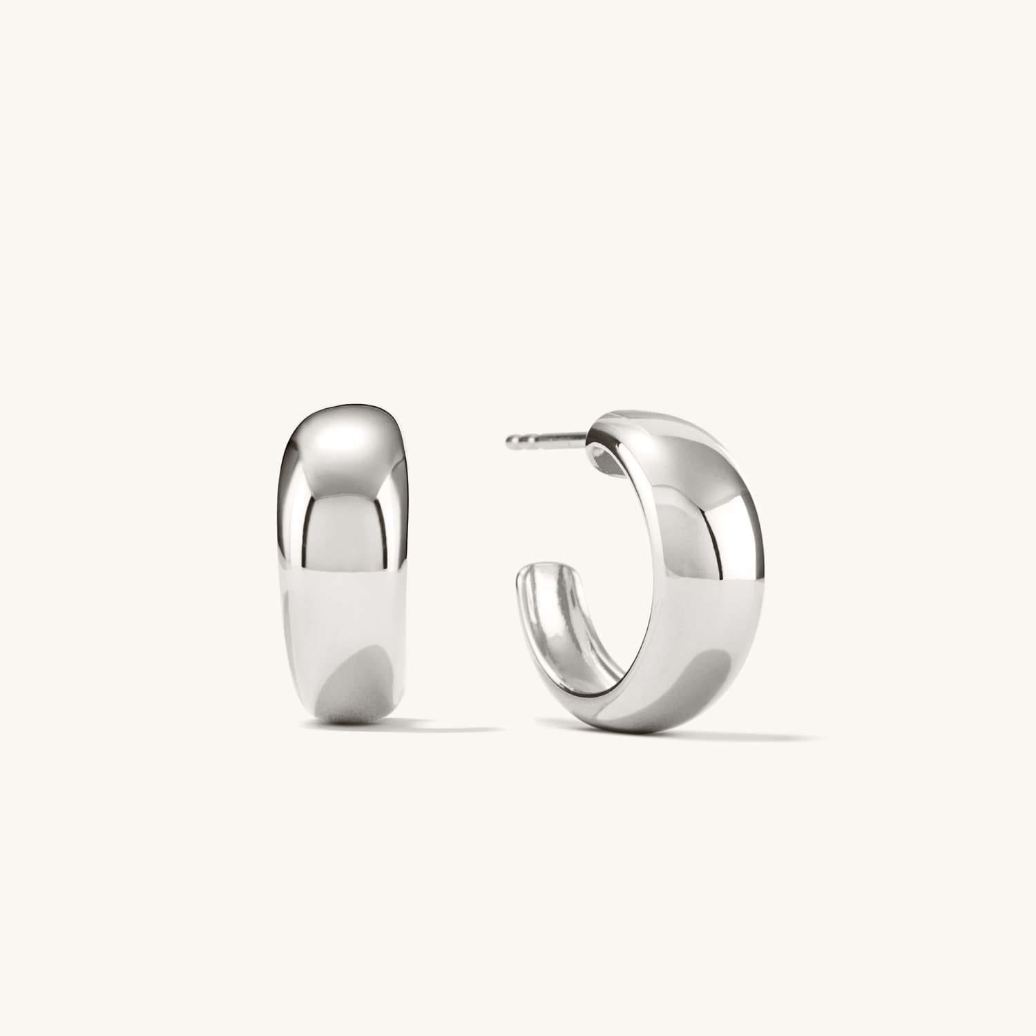 C-Shaped Hoop Earrings