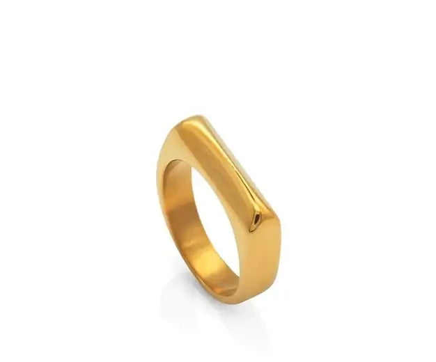 Gold bar ring band