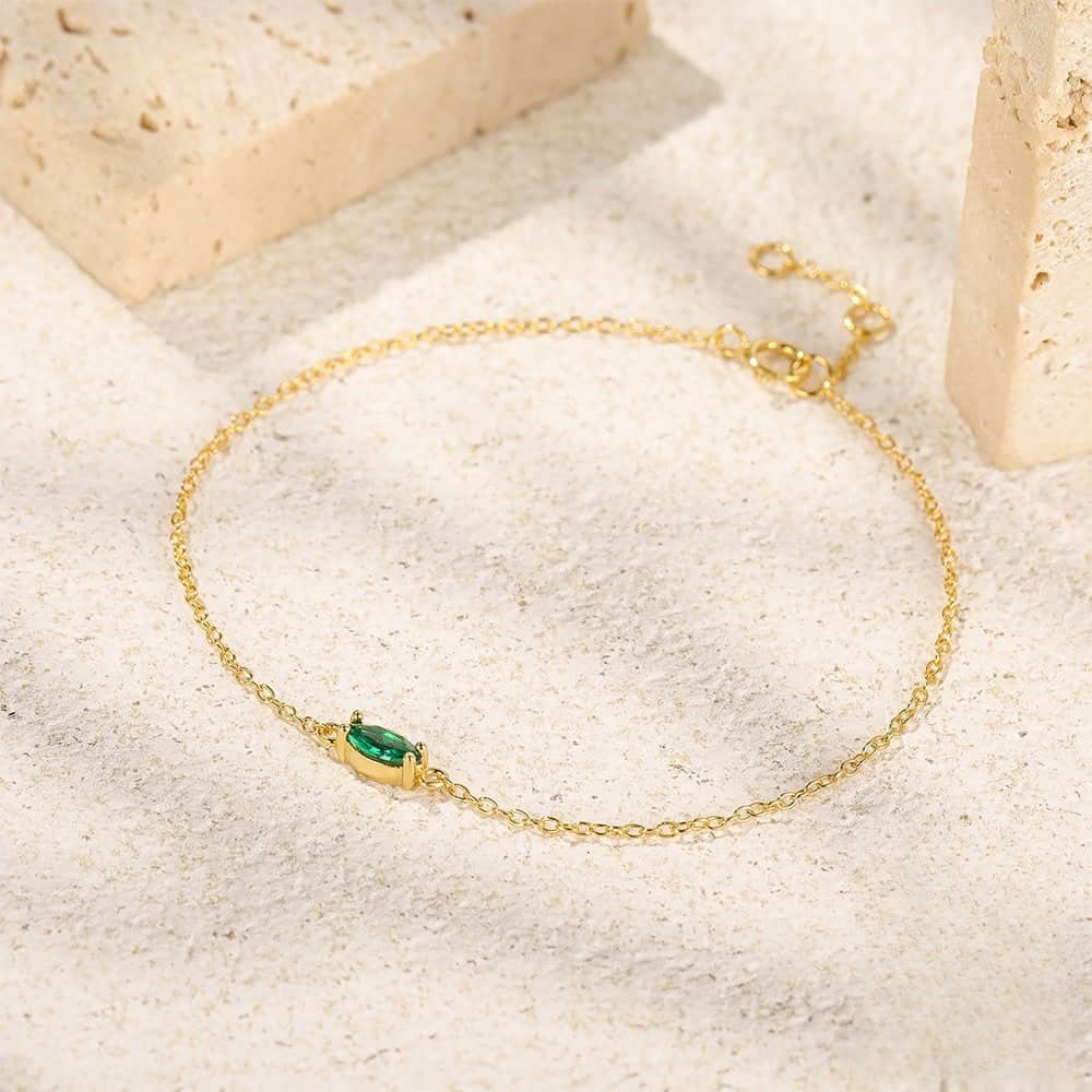 Emerald Chain Bracelet Gold