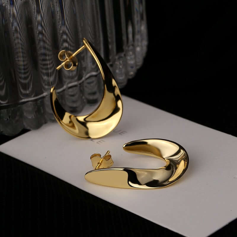 Geometric Hoop Drop Earrings