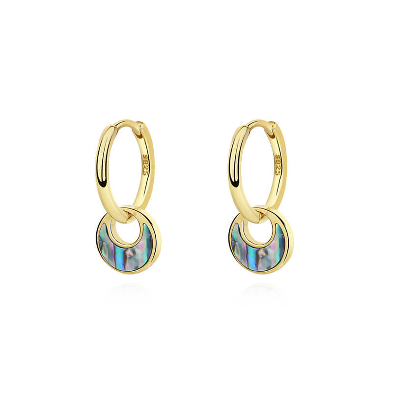 Abalone Shell Hoop Earrings
