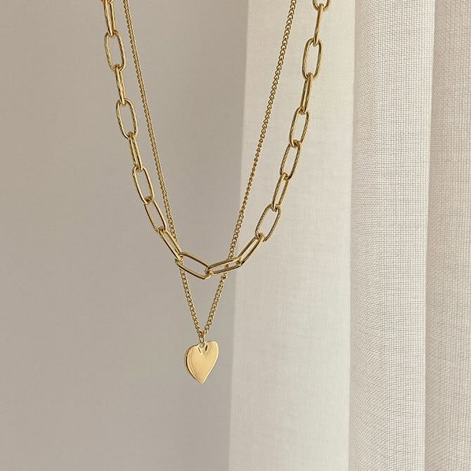 Love Heart Pendant Necklace Stacking