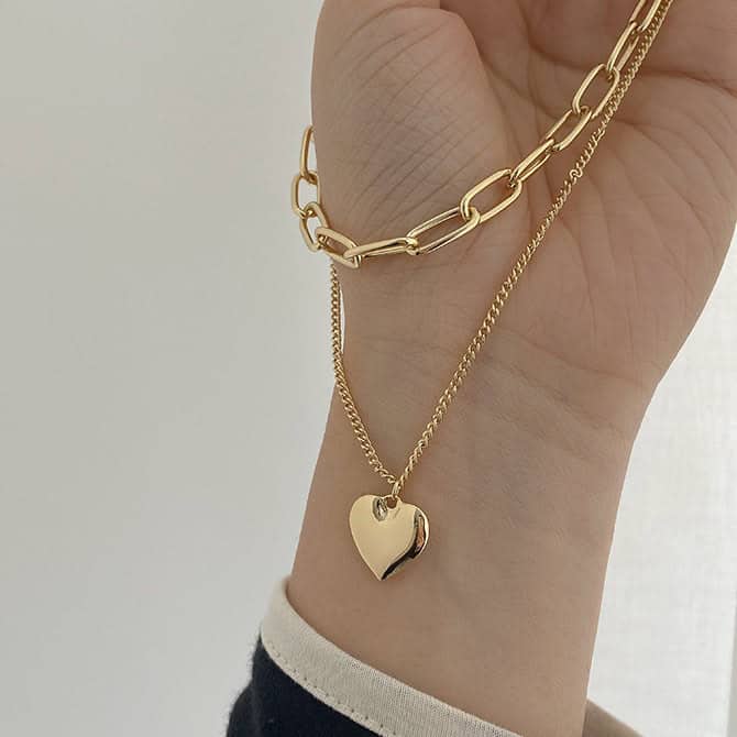 Love Heart Pendant Necklace Stacking