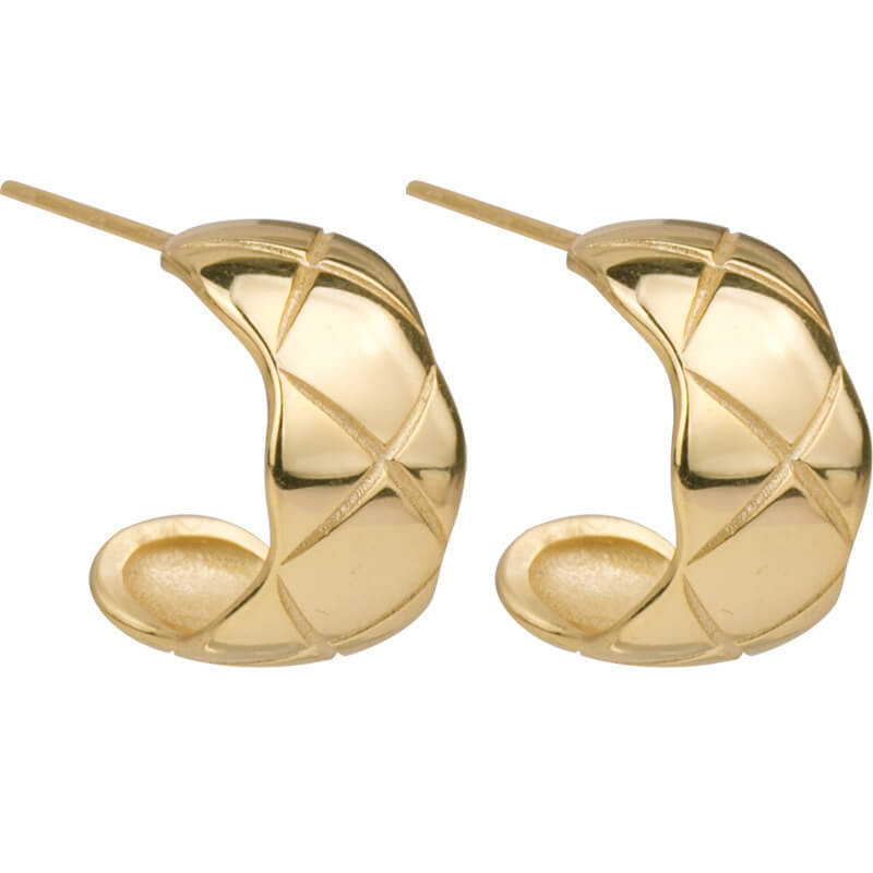 Criss-cross Patterned Earrings Gold